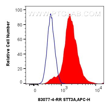 Flow cytometry (FC) experiment of HepG2 cells using STT3A Recombinant antibody (83077-4-RR)