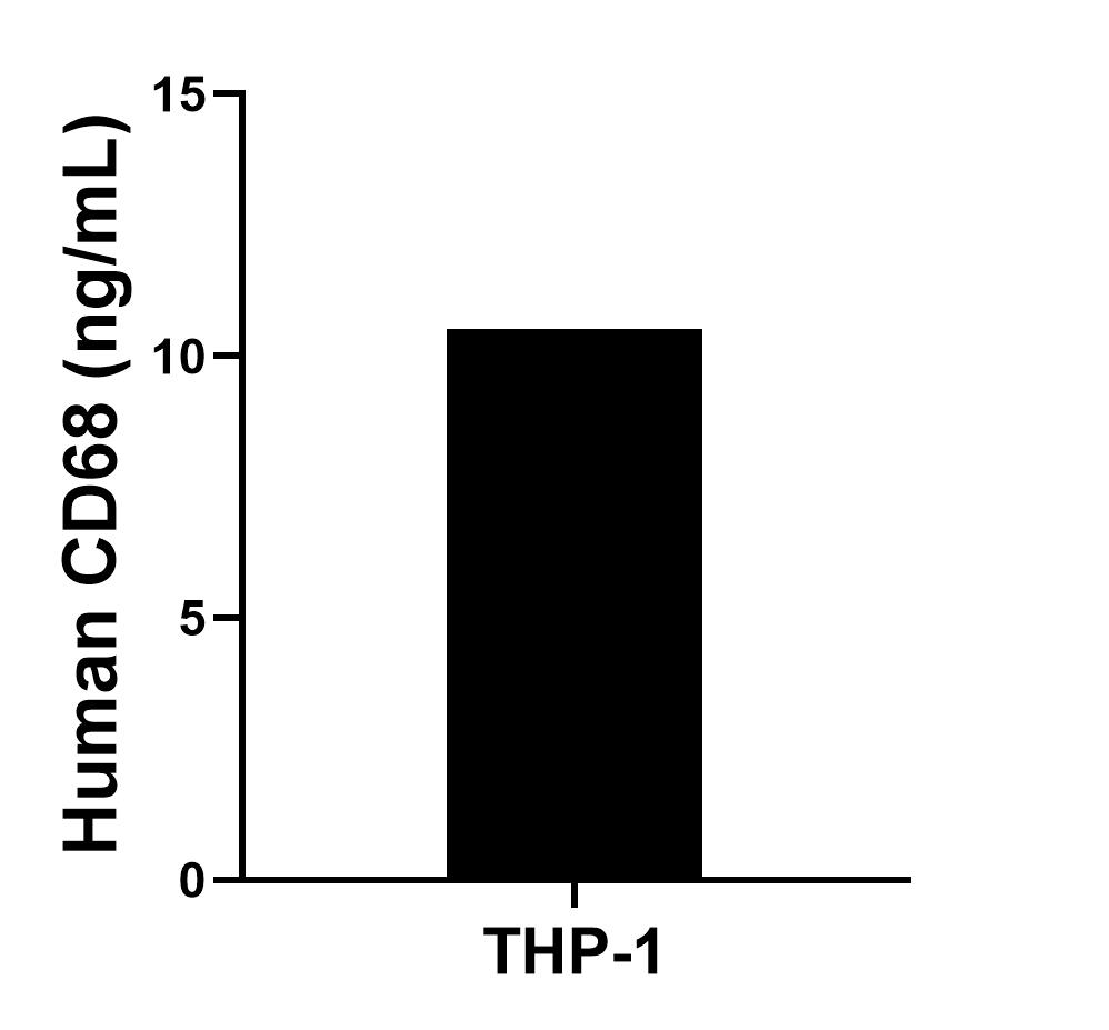 The mean CD68 concentration was determined to be 10.53 ng/mL in THP-1 cell extract based on a 4.40 mg/mL extract load.