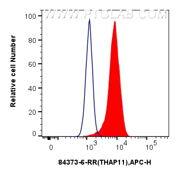 Flow cytometry (FC) experiment of HepG2 cells using THAP11 Recombinant antibody (84373-6-RR)