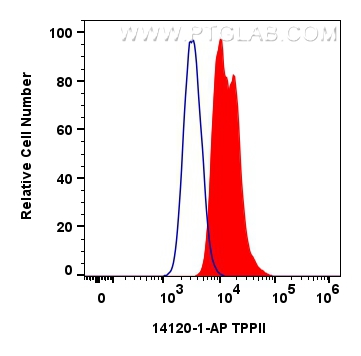 Flow cytometry (FC) experiment of HepG2 cells using TPPII Polyclonal antibody (14120-1-AP)