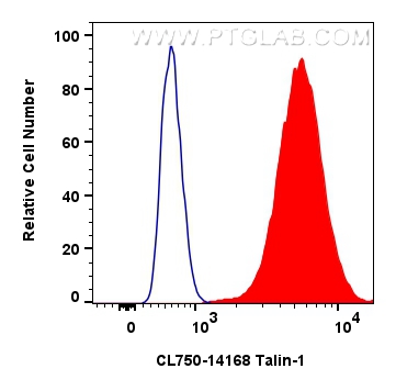 Flow cytometry (FC) experiment of HeLa cells using CoraLite® Plus 750-conjugated Talin-1 Polyclonal a (CL750-14168)