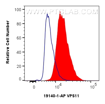 Flow cytometry (FC) experiment of HepG2 cells using VPS11 Polyclonal antibody (19140-1-AP)