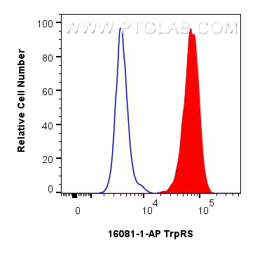 Flow cytometry (FC) experiment of HepG2 cells using TrpRS Polyclonal antibody (16081-1-AP)